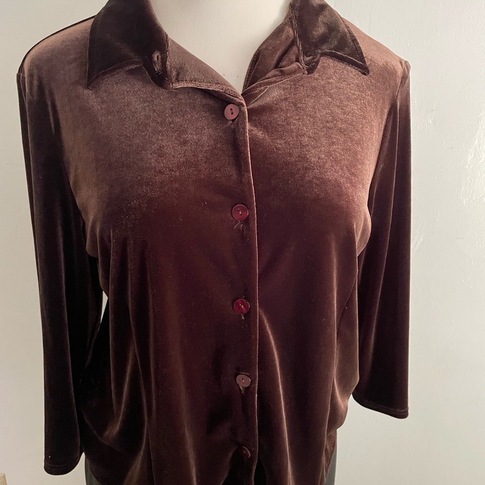 Brown Button Down Shirt with Notched Collar